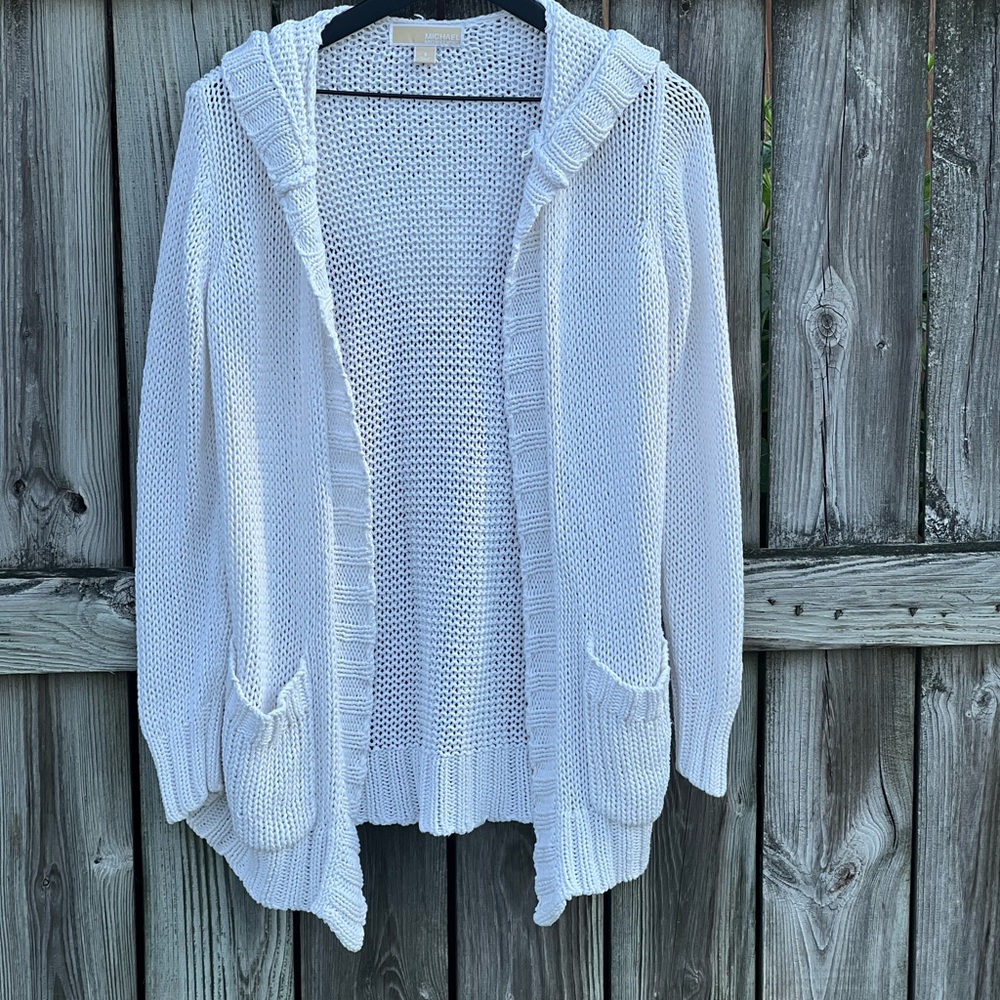 Michael Kors White Knit Cardigan